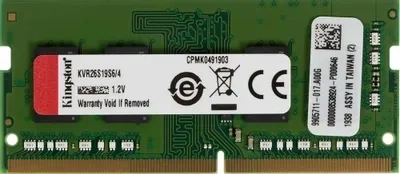 Купить Оперативная память Kingston SO-DIMM DDR4 4Gb 2666MHz pc-21300 (KVR26S19S6/4)