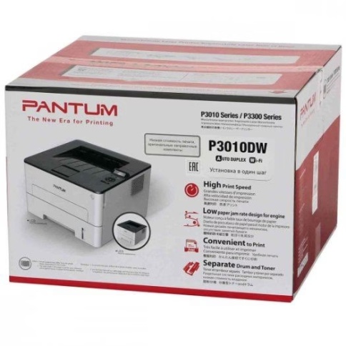 Принтер лазерный Pantum P3010DW, Белый