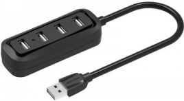 Концентратор 4-port Vention черный /VAS-J43-B015/ USB 2.0