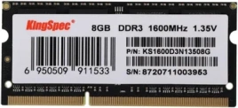 Оперативная память KINGSPEC KS1600D3N13508G DDR3L - 1x 8ГБ 1600МГц, для ноутбуков (SO-DIMM)