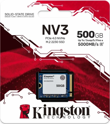 Сравнения SSD накопитель Kingston NV3 SNV3SM3/500G 500ГБ, M.2 2230, PCIe 4.0 x4, NVMe, M.2