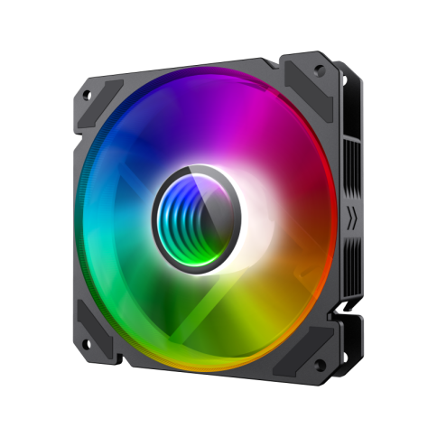 Вентилятор для корпуса 120*120*25mm Gamemax FN-12 Rainbow-C9, ARGB, 3pin+4Pin фото 1