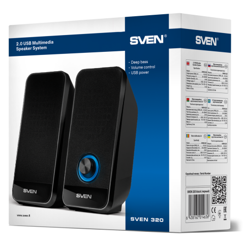 Характеристики Колонки SVEN 320 RMS, Черные