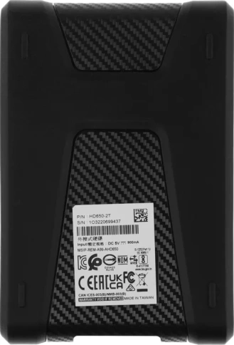 Обзор Внешний диск HDD A-Data DashDrive Durable HD650, USB 3.0, Черный