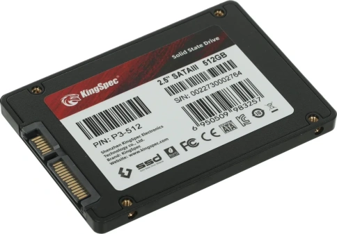 Характеристики SSD накопитель KINGSPEC P3-512 512ГБ, 2.5", SATA III, SATA