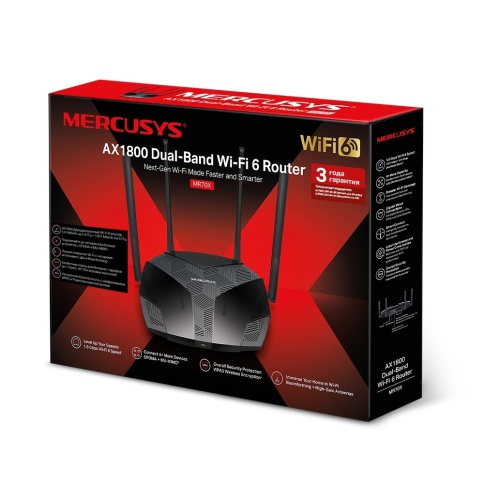 Сравнения Wi-Fi роутер MERCUSYS MR70X, AX1800, Чёрный