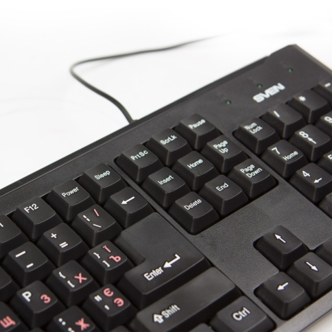 Клавиатура проводная Sven Standard 303 Power USB+PS/2, Чёрная
