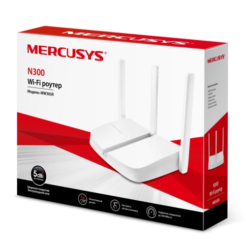 Wi-Fi роутер MERCUSYS MW305R, N300, Белый