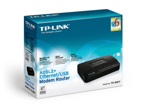 Модем TP-LINK TD-8817, ADSL2+, Чёрный