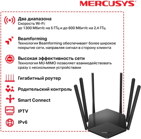 Сравнения Wi-Fi роутер Mercusys MR50G AC1900