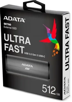 Характеристики Внешний диск SSD A-Data SE760, 512ГБ, Титан