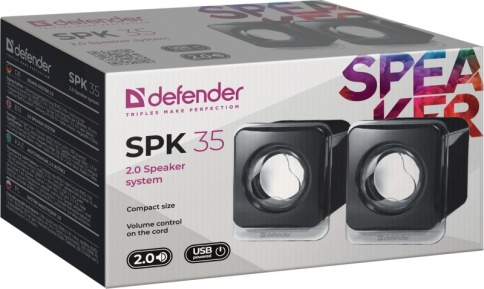 Колонки Defender SPK 35, 2.0, Чёрный